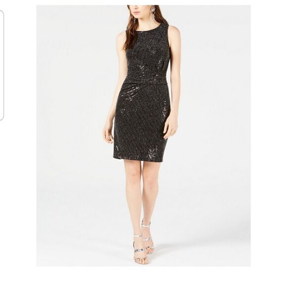 Bar III Women's Metallic Shine Bodycon Party Dress - Picture 3 of 6